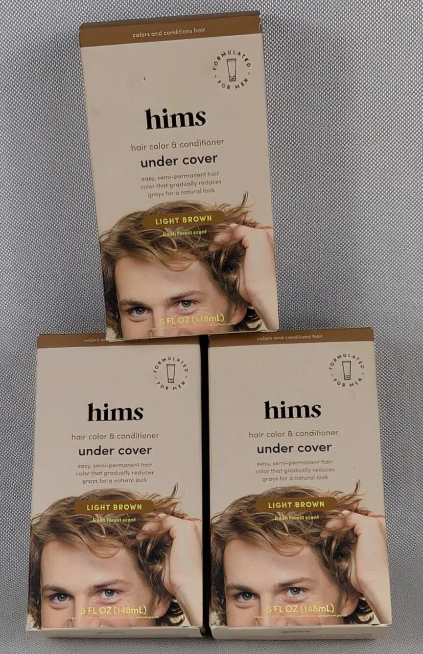 Hims Hair Color & Conditioner Under Cover Light Brown 5oz Lot of 3